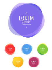 Set of round colorful vector shapes. Abstract vector banners.