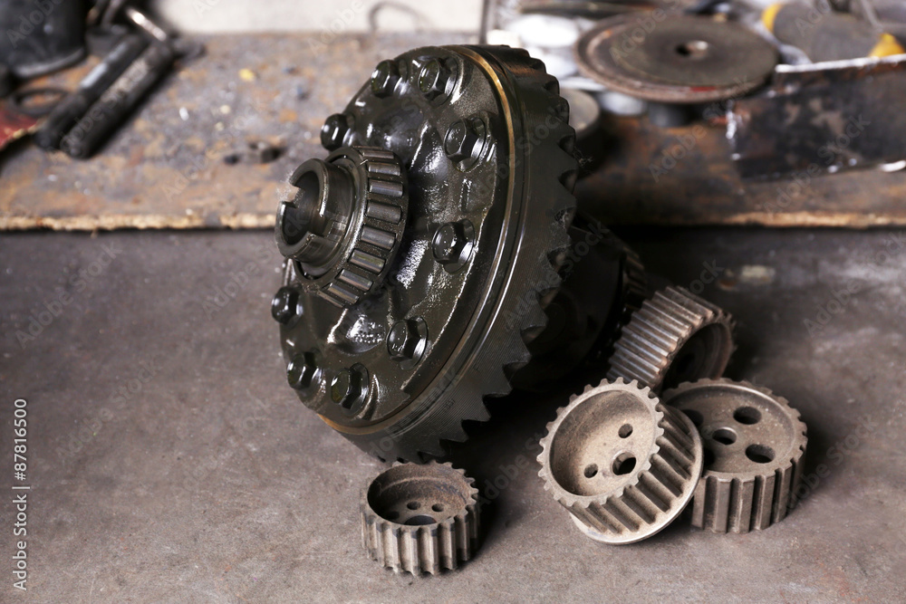 Inner part of car close up