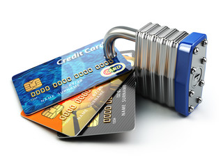 Poster - Secure payment internet online shopping concept.. Credit cards a