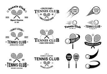 Wall Mural - Tennis Club Labels Templates and Design Elements