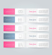 © Natalie Adams - Business infographics tabs template for presentation, education, web design, banner, brochure, flyer. Pink and grey colors. Vector illustration.