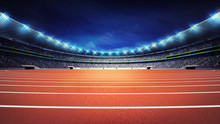Athletics Stadium With Track At Panorama Night View