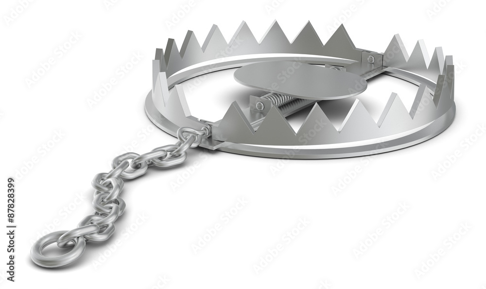 Bear trap on white Stock Illustration | Adobe Stock