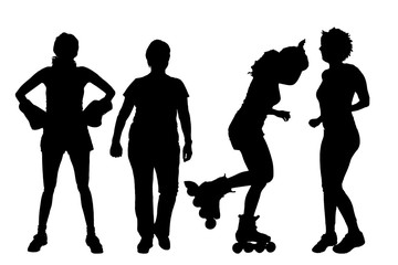 Poster - Vector women silhouette.