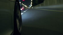 Sports Car Highway Wheel At Night