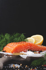 Wall Mural - Delicious salmon fillet, rich in omega 3 oil