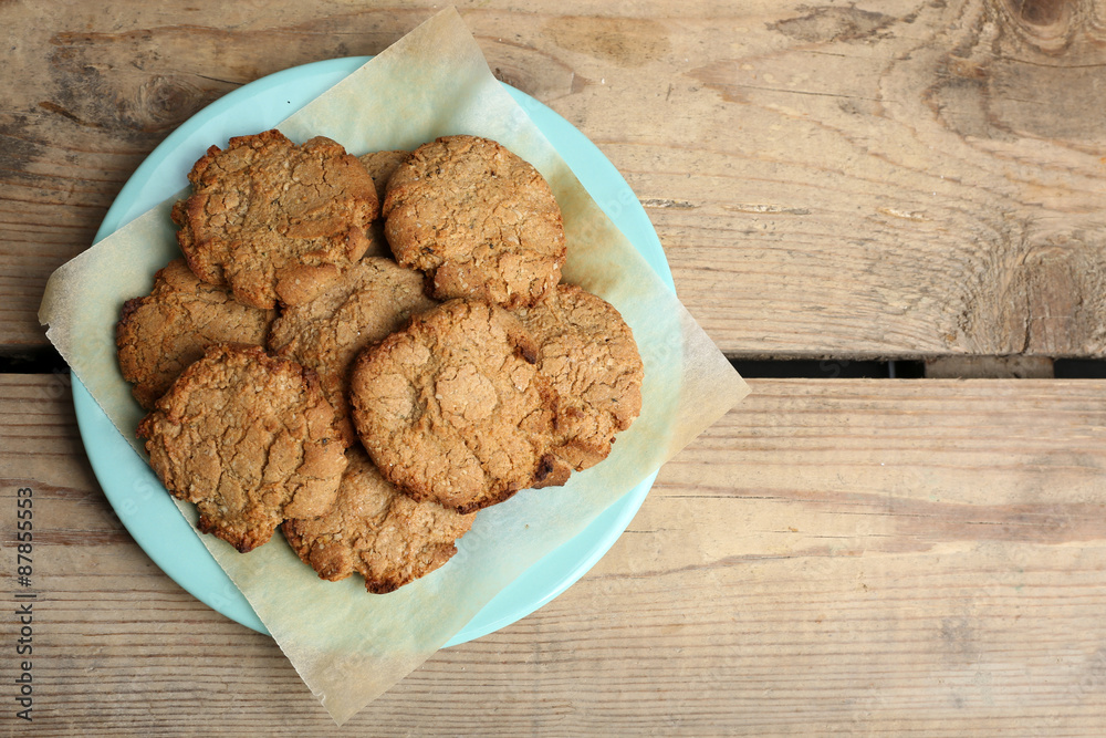 Homemade cookies on table close up