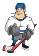 Cartoon ice hockey player character