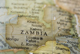 Fototapeta  - Macro of Zambia on a globe