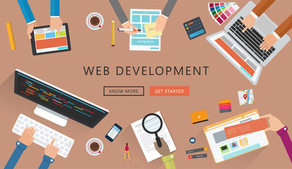 Web Development Process concept vector Illustration