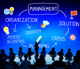 Wall Mural - Management Solution Planning Organization Authority Concept