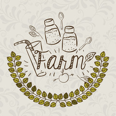 Wall Mural - Farm Food design