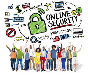 Wall Mural - Online Security Protection Internet Safety People Concept