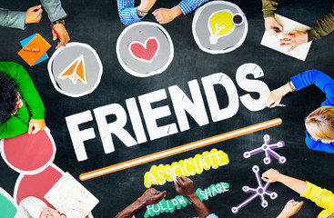 Wall Mural - Friends Group People Social Media Loyalty Concept