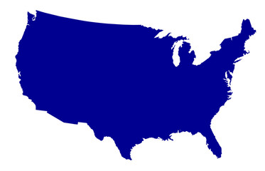 Wall Mural - USA Map Silhouette