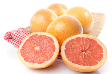 Poster - Fresh grapefruits on burlap