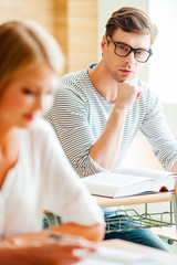 Canvas Print - He never misses any lecture. 