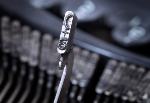 6 hammer - old manual typewriter - cold blue filter
