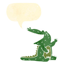 Retro Cartoon Alligator