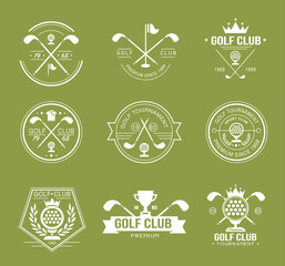 Canvas Print - Set of golf club logos, labels and emblems