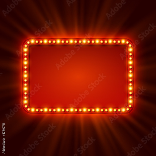 Fotografía Shining retro light banner. Vector illustration