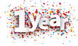 © Vjom - One year paper confetti sign.
