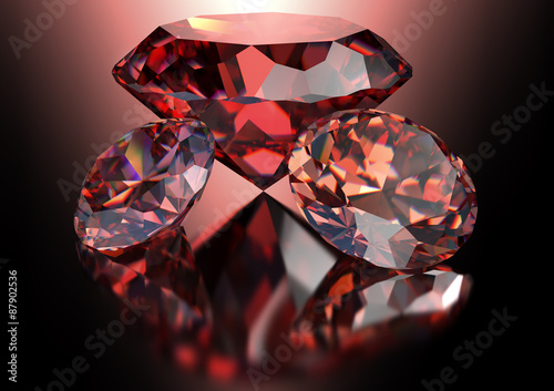 Fotomural red diamond isolated on white background with clipping path