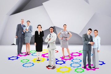 Composite image of business team