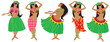 Vector illustration of hula dancers