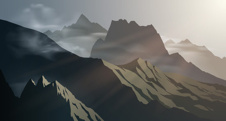 Wall Mural - Mountains background