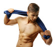 © Africa Studio - Muscle young man with towel isolated on white