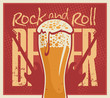 © paseven - banner for the pub with live music with a beer and guitar
