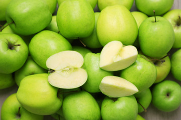 Wall Mural - Green apples, closeup