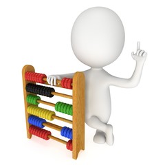 3d man with toy abacus