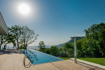 Poster - Infinity pool on the bright summer day