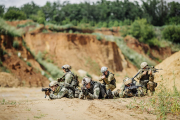 Wall Mural - rangers during the military operation