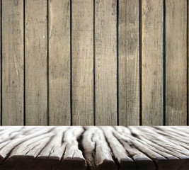 Wall Mural - Brown wood plank wall texture background