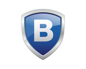 letter blue shield b