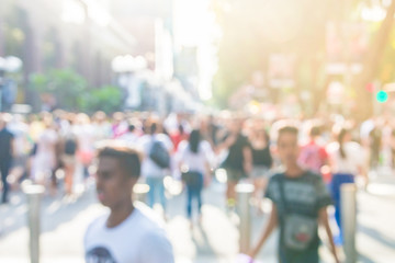 Poster - Blur people at orchard road in singapore