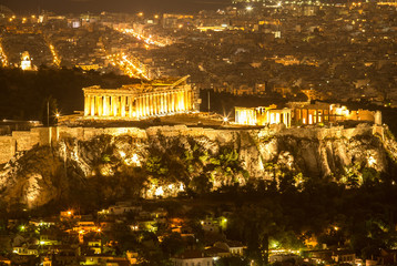 Wall Mural - Acropolis of Athens in the night, Greece