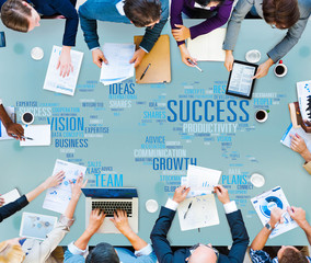 Poster - success growth vision ideas team business plans connect concept