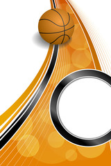 Wall Mural - Background abstract orange black sport basketball ball circle frame vertical illustration vector