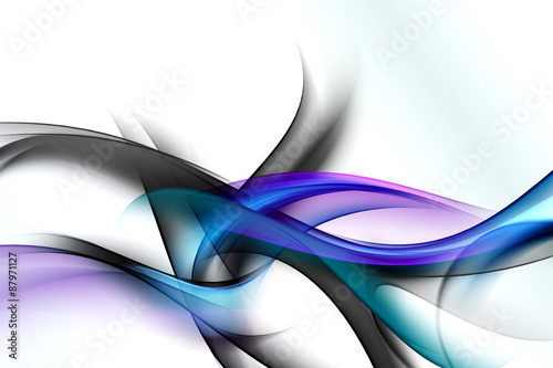 Naklejka - mata magnetyczna na lodówkę Abstract Fractal Waves Art Composition Background