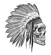 © londonstudio - t-shirt graphics/Indian Headdress/skull illustration/skull poster/skull tattoo graphic/black and white skull and crossbones graphic