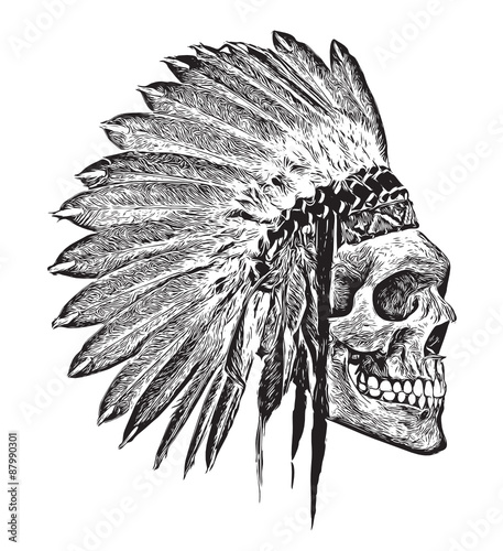 20+ Ideas Fantasticas Traditional Indian Skull Headdress Tattoo