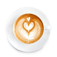 Top View Latte Art Coffee