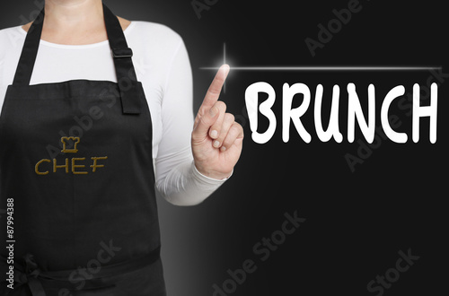 Fotografie, Obraz brunch food touchscreen is operated by cook