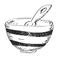 Wall Mural - Simple doodle of a bowl