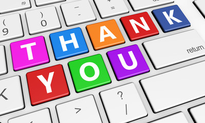 Wall Mural - Thank You Sign On Keyboard