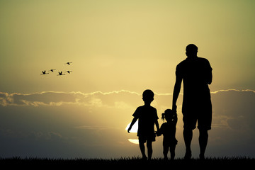 Poster - father and children